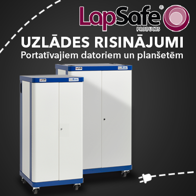 Lapsafe uzlādes skapis portatīvajiem datoriem un planšetēm