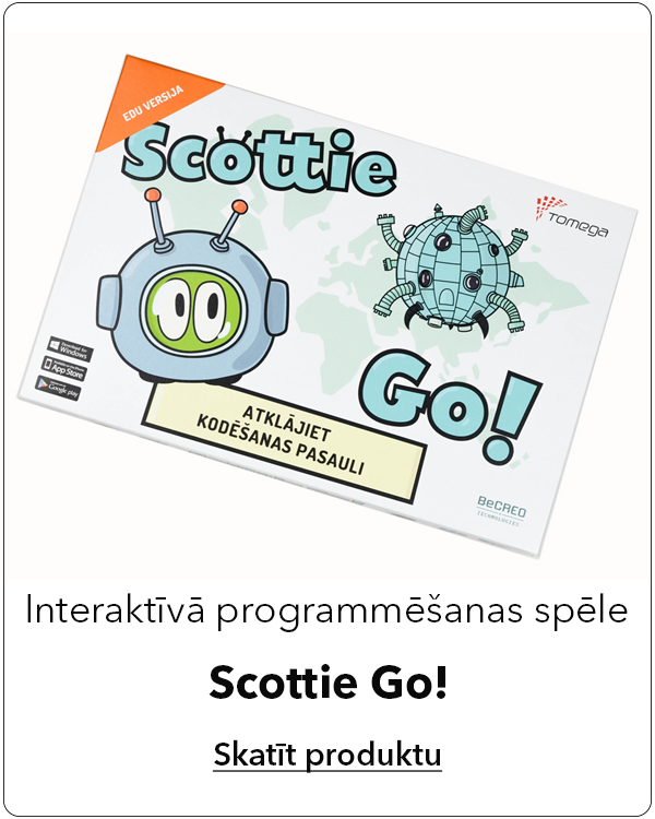 Interaktīvā programmēšanas spēle Scottie Go