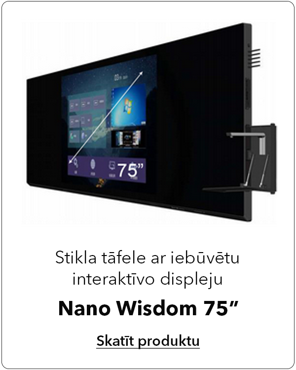 Nano Wisdom stikla tāfele ar iebūvetu interaktīvo displeju 75 collas