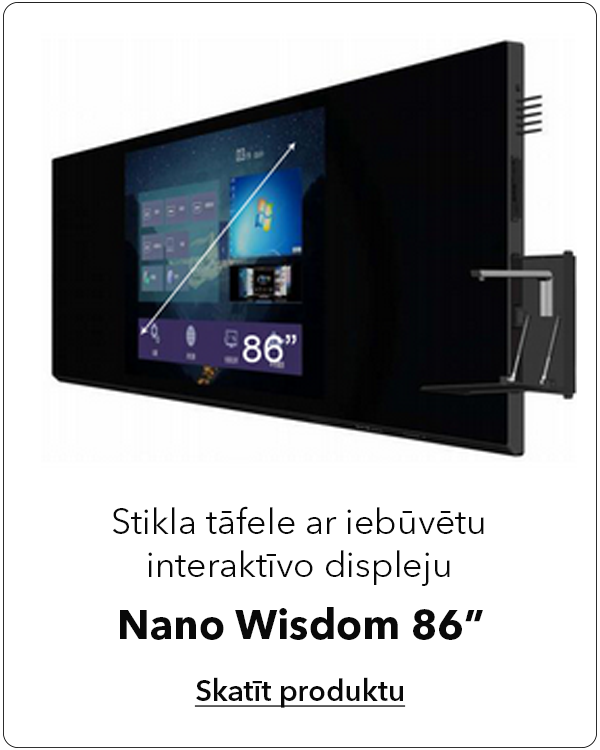 Nano Wisdom stikla tāfele ar iebūvetu interaktīvo displeju 86 collas