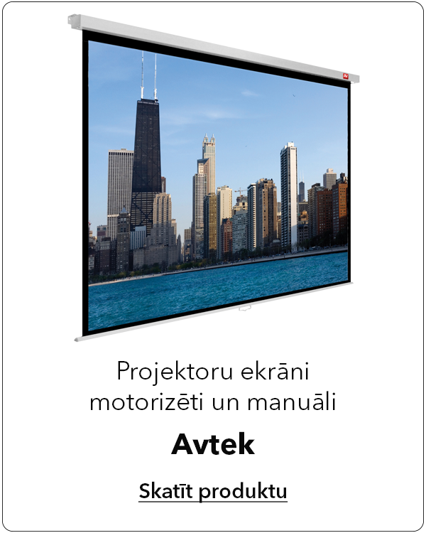 Kopā ar SONY lāzera projektoru izvelies Avtek projektora ekrānu