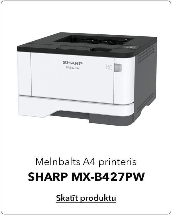Kopā ar DAHLE Papersafe un Shredmatic dokumentu papīra smalcinātājiem iegādājies Sharp printeri vai kopētāju