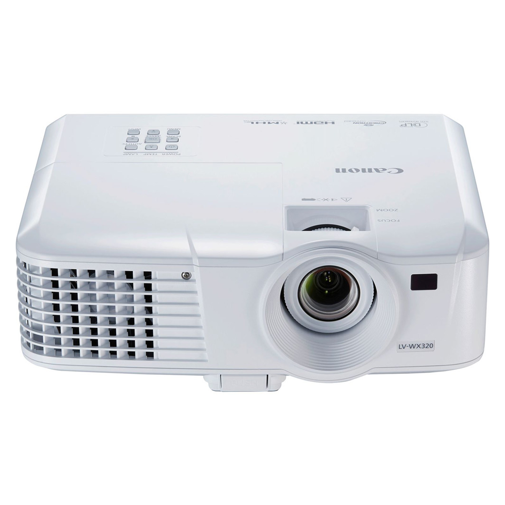Canon LV-WX320 portatīvs projektors, spilgtums 3200 lumeni. Paredzēts spēlēm, biroja darbam, izklaidei, filmām.