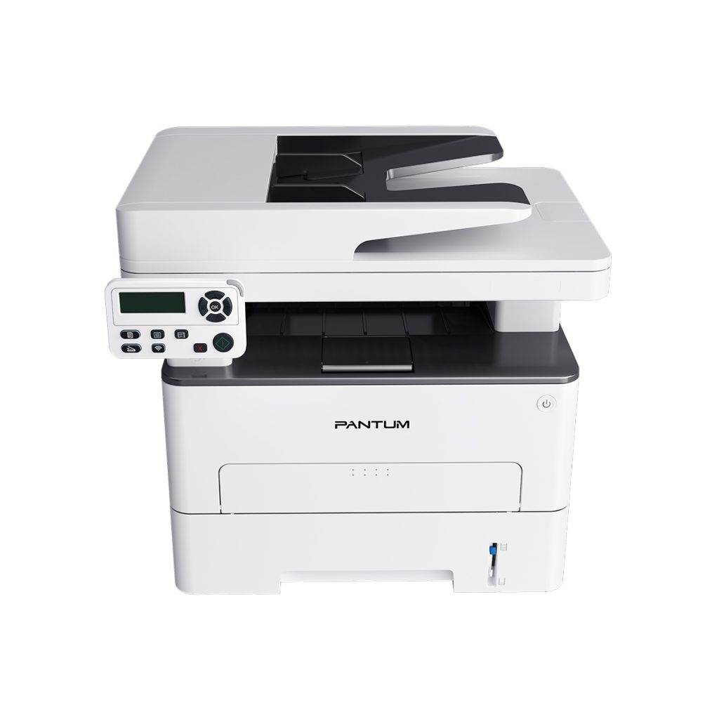 PANTUM M7100DW melnbalts daudzfunkciju printeris ar drukas, skenēšanas un kopēšanas funkcijām un 1500 izdruku starta toneri