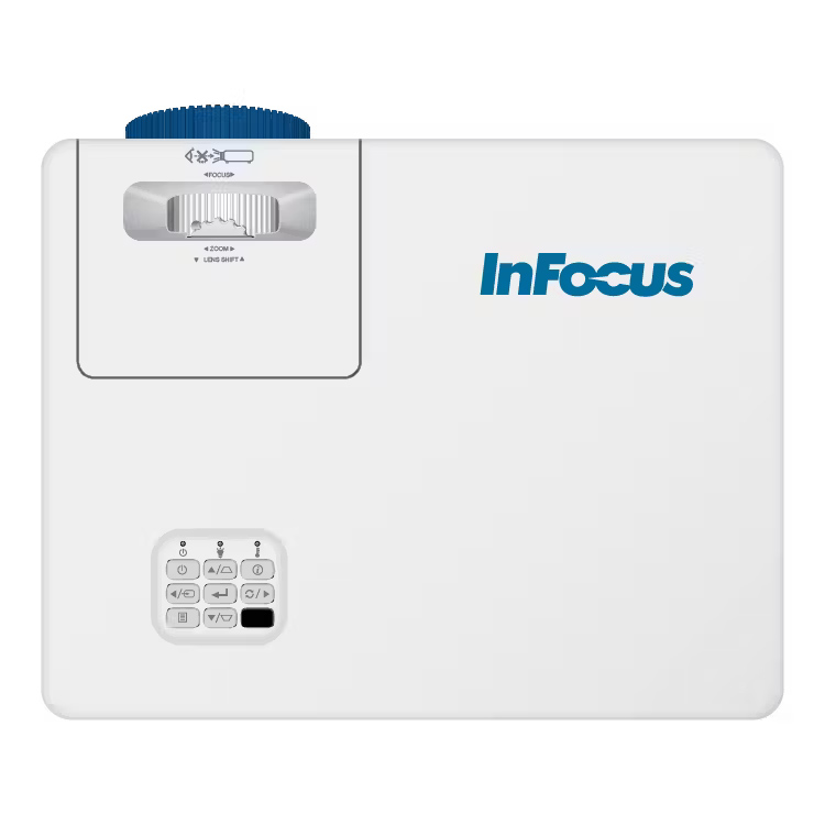 InFocus INL2158 portatīvs projektors ar lāzera diodēm, spilgtums 4000 lumeni. Paredzēts spēlēm, biroja darbam, izklaidei, filmām.