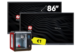 3D printeris Avtek CreoCube par €1, pērkot 2 Avtek TS7 Lite 86" interaktīvos displejus. CreoCube ir speciāli radīts skolām.