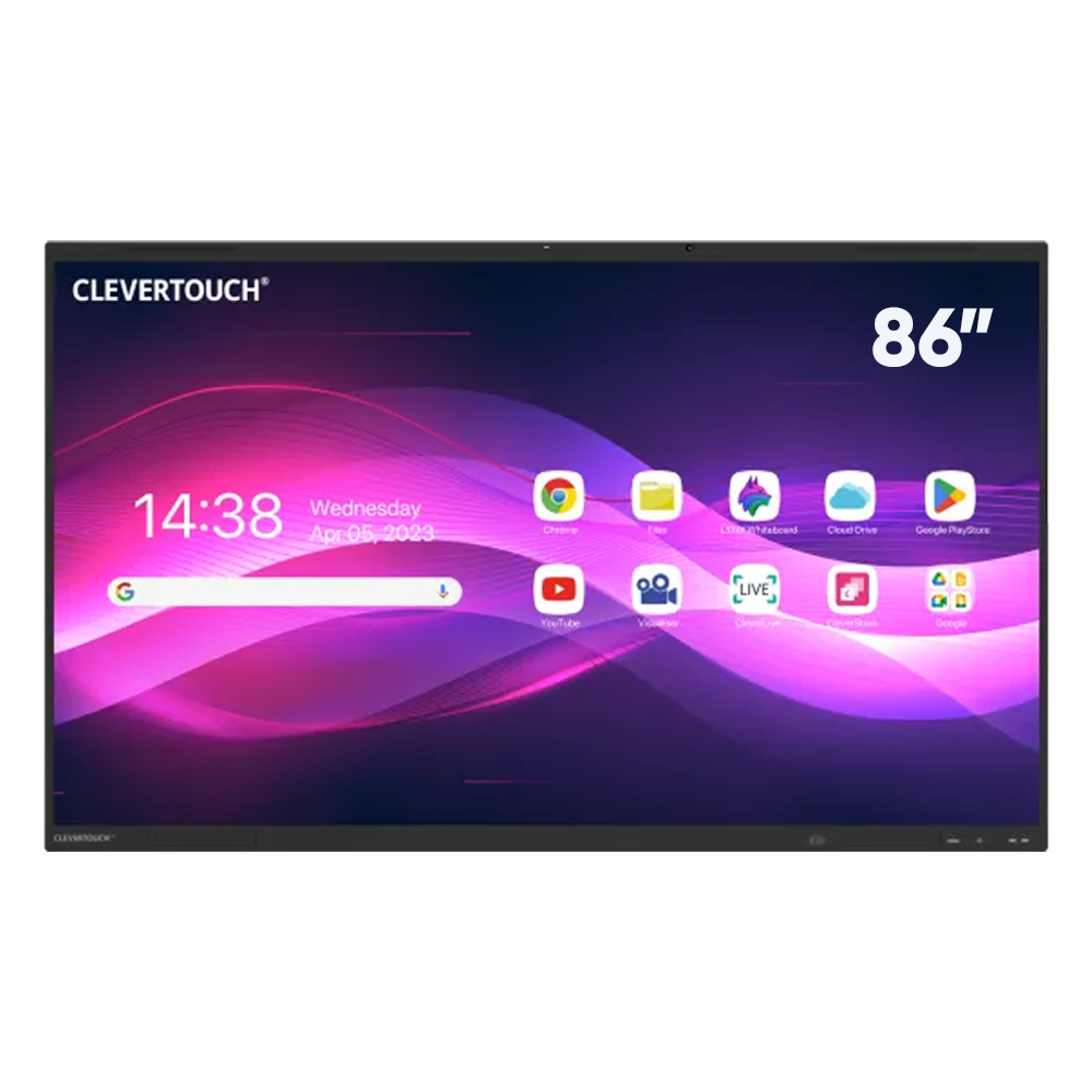 Clevertouch 86 collu interaktīvais displejs ar NFC funkciju un vairākiem lietotājiem