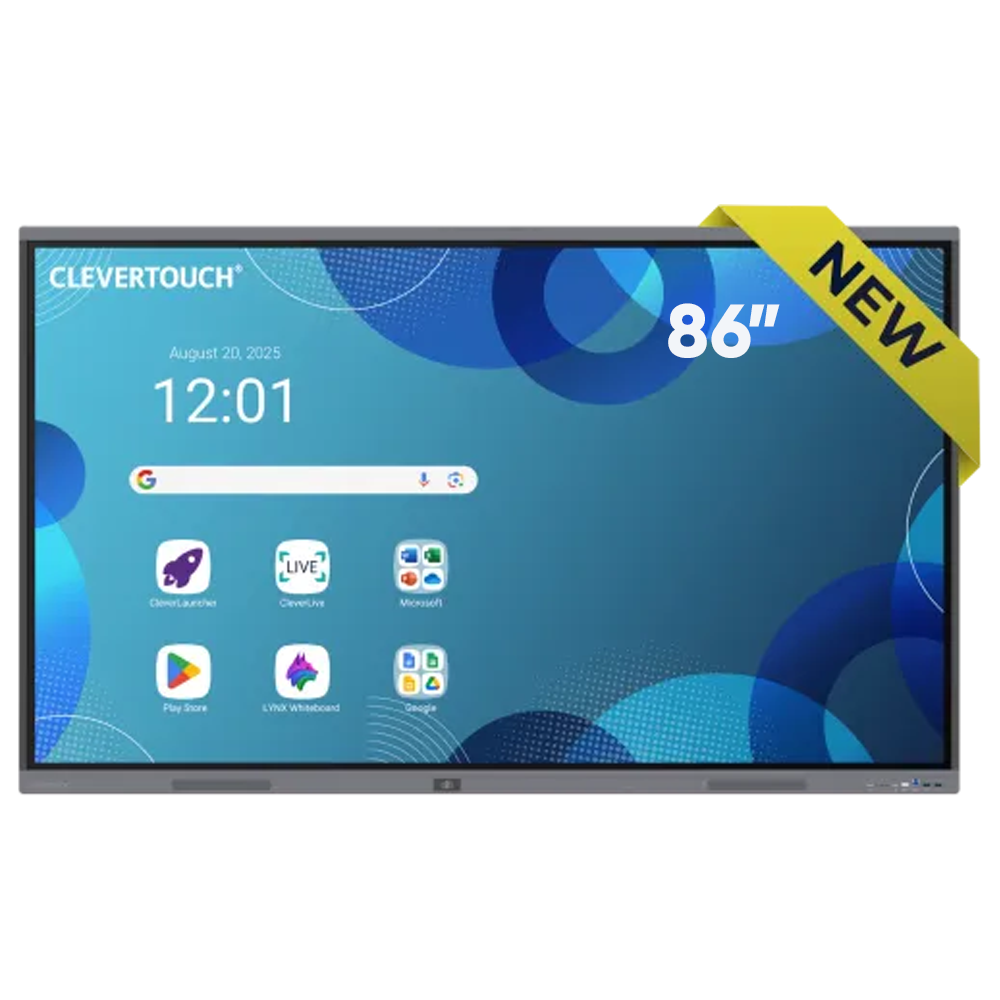 Clevertouch 65 75 un 86 collu Pro Series interaktīvais displejs ar NFC funkciju un vairākiem lietotājiem