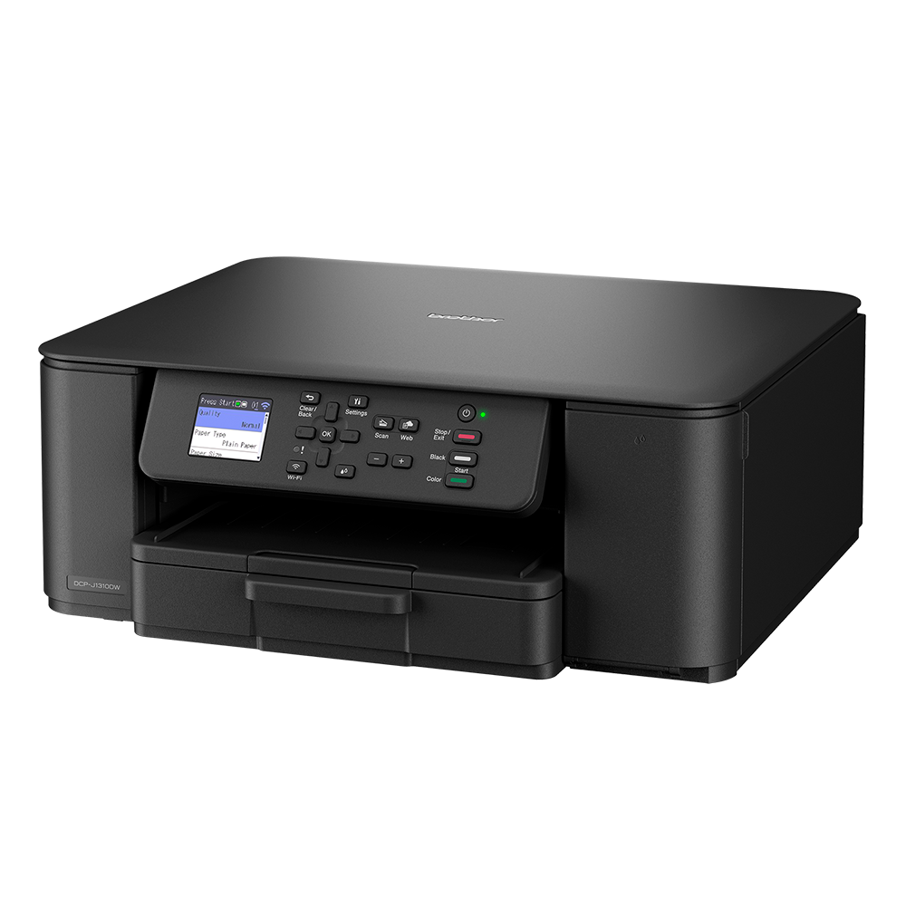 Brother DCP-J1310DW kompakts daudzfunkciju un bezvadu tintes printeris ar 150 lapu papīra padevi, 5 GHz Wi-Fi un krāsu LCD displeju